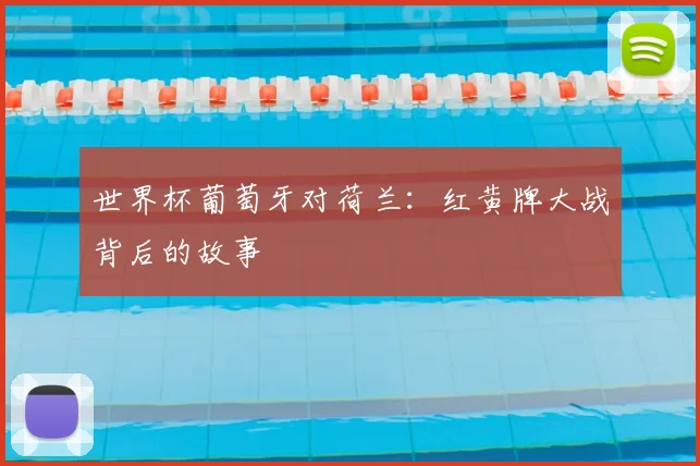 世界杯葡萄牙对荷兰：红黄牌大战背后的故事